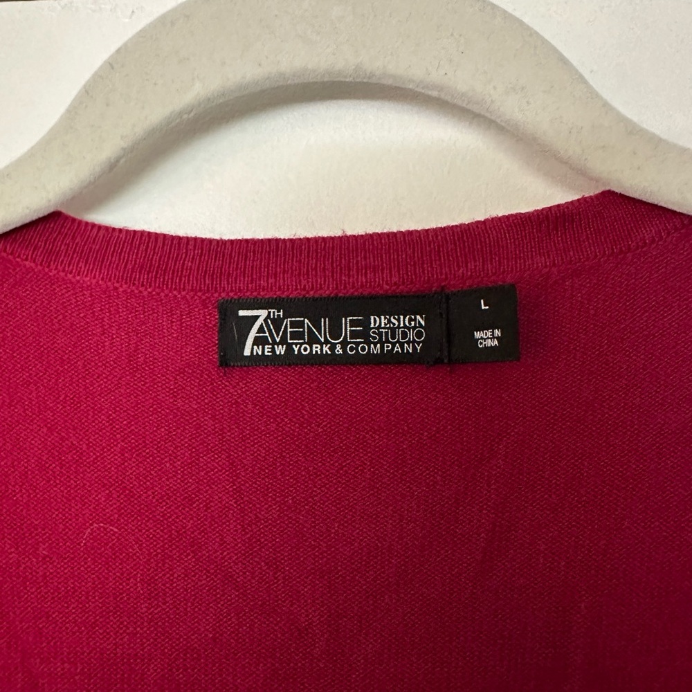 Women's Classic Bright Pink Cardigan - Picture 2 of 4